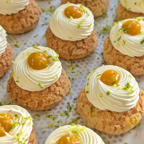 Mini choux mangue/passion et citron vert