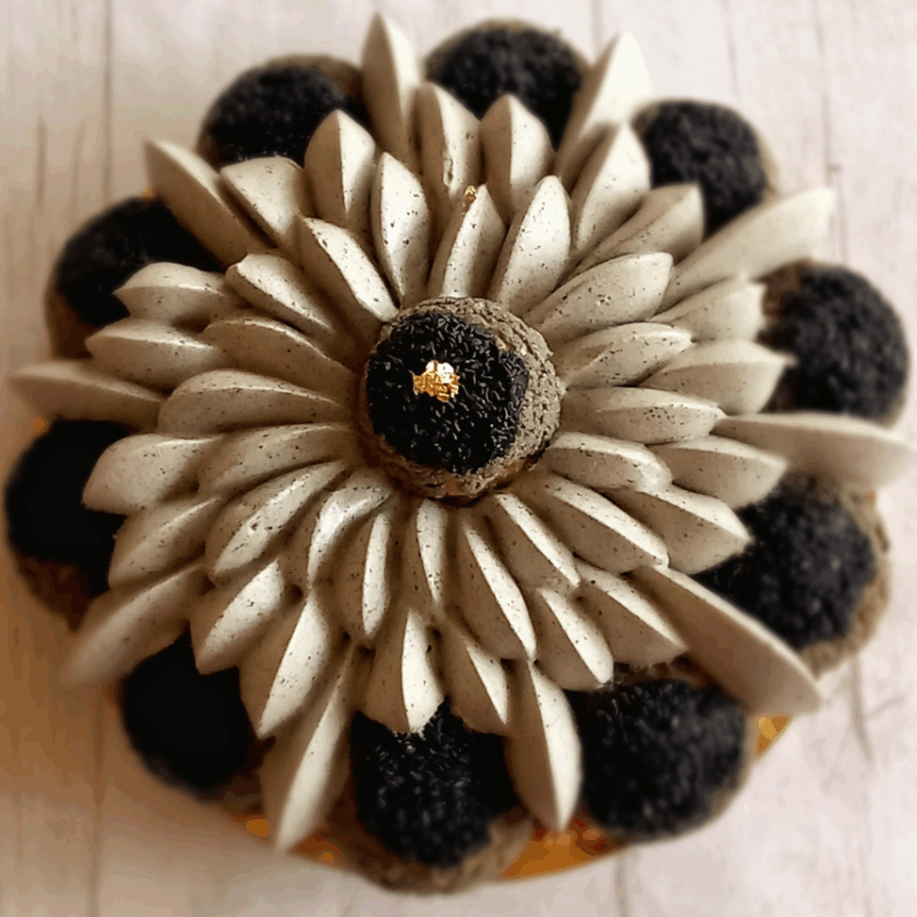 Saint-Honoré fruits exotiques et sésame noir