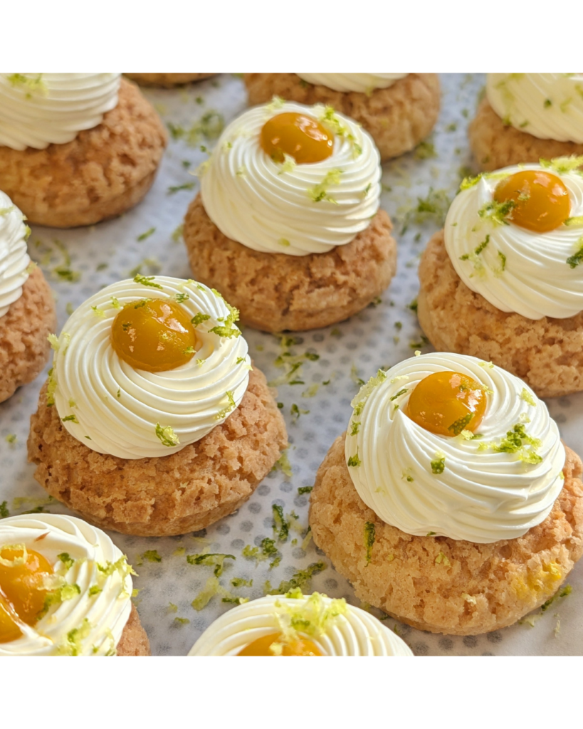 Mini choux mangue/passion et citron vert